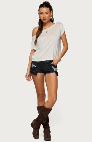 Devin Low Rise Micro Denim Shorts image number 4