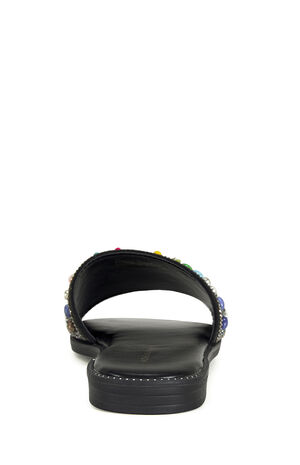 Women's Black Essere Flat Sandals image number 3