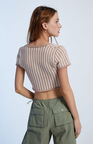 Lace Up Crochet Sweater image number 3