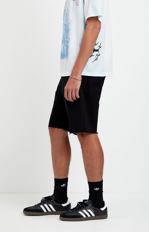 Harrison Cutoff Baggy Jean Shorts Stretch Black image number 3