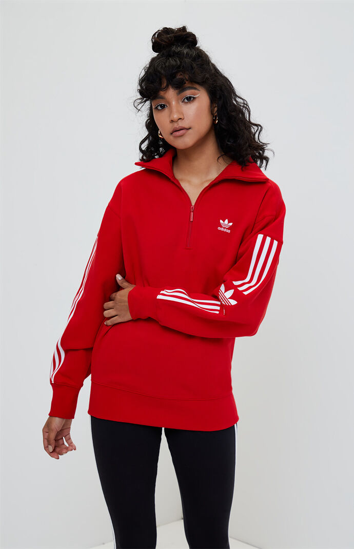 adidas half zip hoodie women's