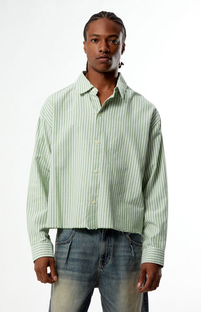 Pacsun Notice Striped Woven Long Sleeve Shirt
