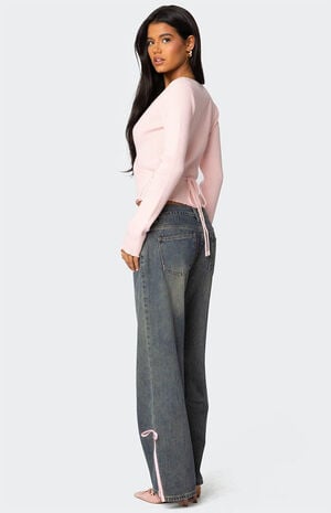 Paden Ribbed Knit Wrap Top image number 4