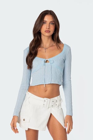 Lorey Lace Knit Long Sleeve Top image number 1