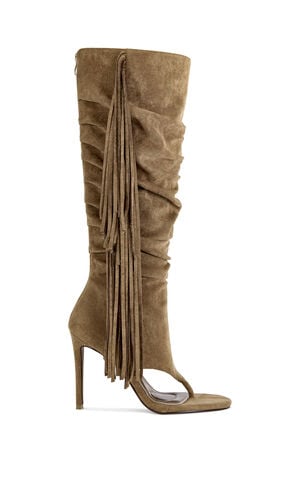 Women's Johanna Tan Fringe Stiletto Booties image number 1