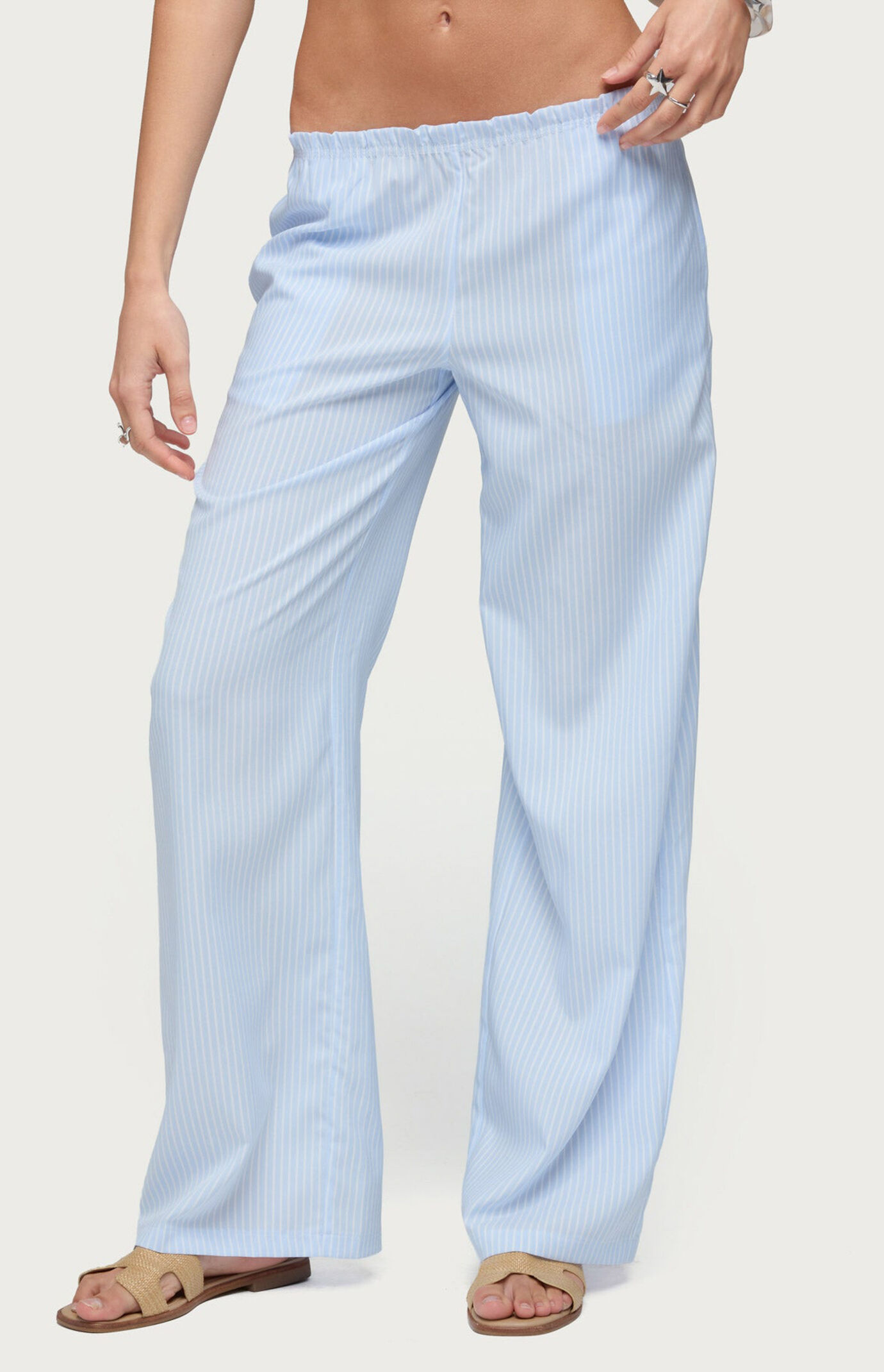 Edikted Cersei Striped Low Rise Pants