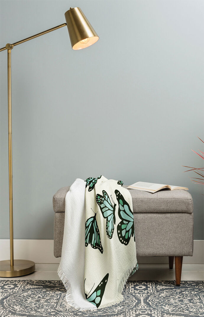 Monarch Butterflies Woven Throw Blanket