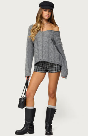 Inga Oversized Cable Knit Sweater image number 5