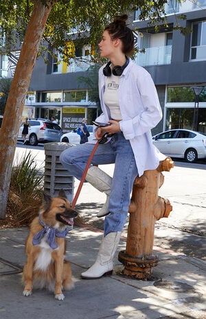 Blue & White Stephanie Striped Shirt image number 4