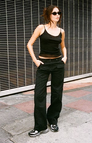 Black Mesh Tank Top image number 1