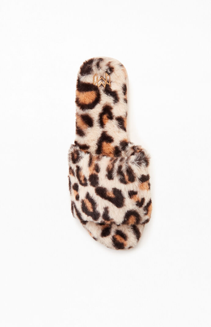 Women's Leopard Fuzzy Slippers