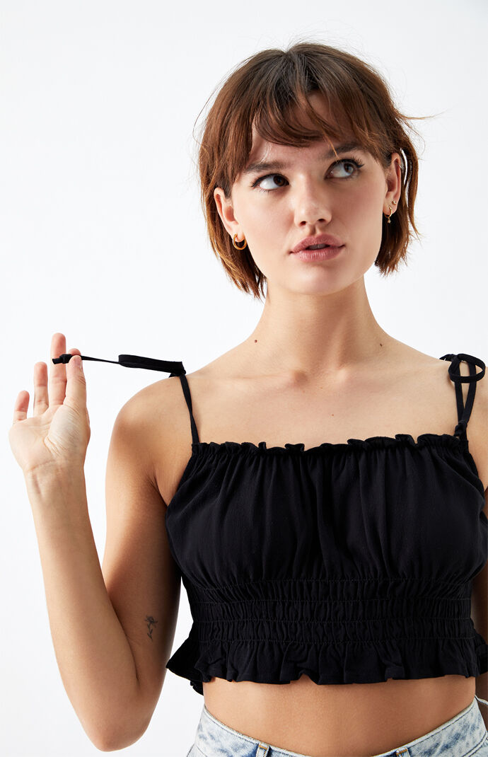 Tie Strap Smocked Cami Top