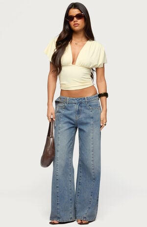 Flutter Plunging V Neck Top image number 5