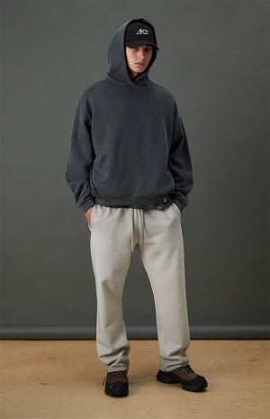 Black Vintage Wash Heavyweight Fleece Hoodie image number 6