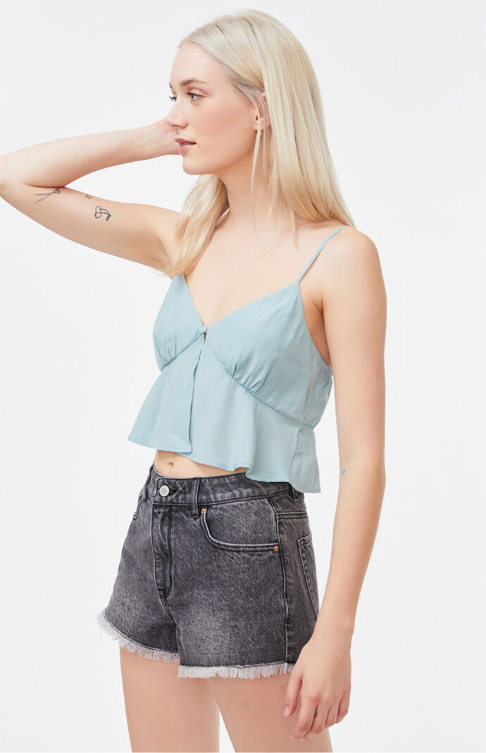 Button Front Cami Tank Top
