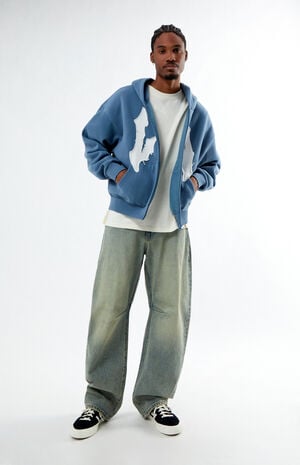 LA Raw Applique Full Zip Hoodie image number 4