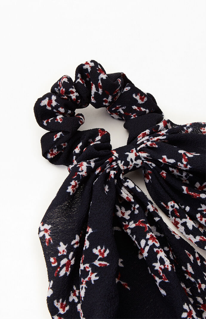 Floral Navy Flowy Scrunchie