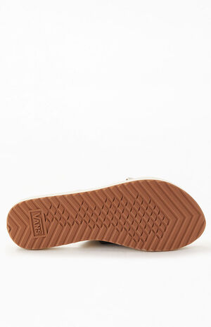 Women's Cream Cross Strap Sandals image number 4