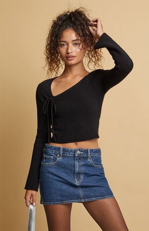 Sophia Asymmetrical Tie Sweater image number 1