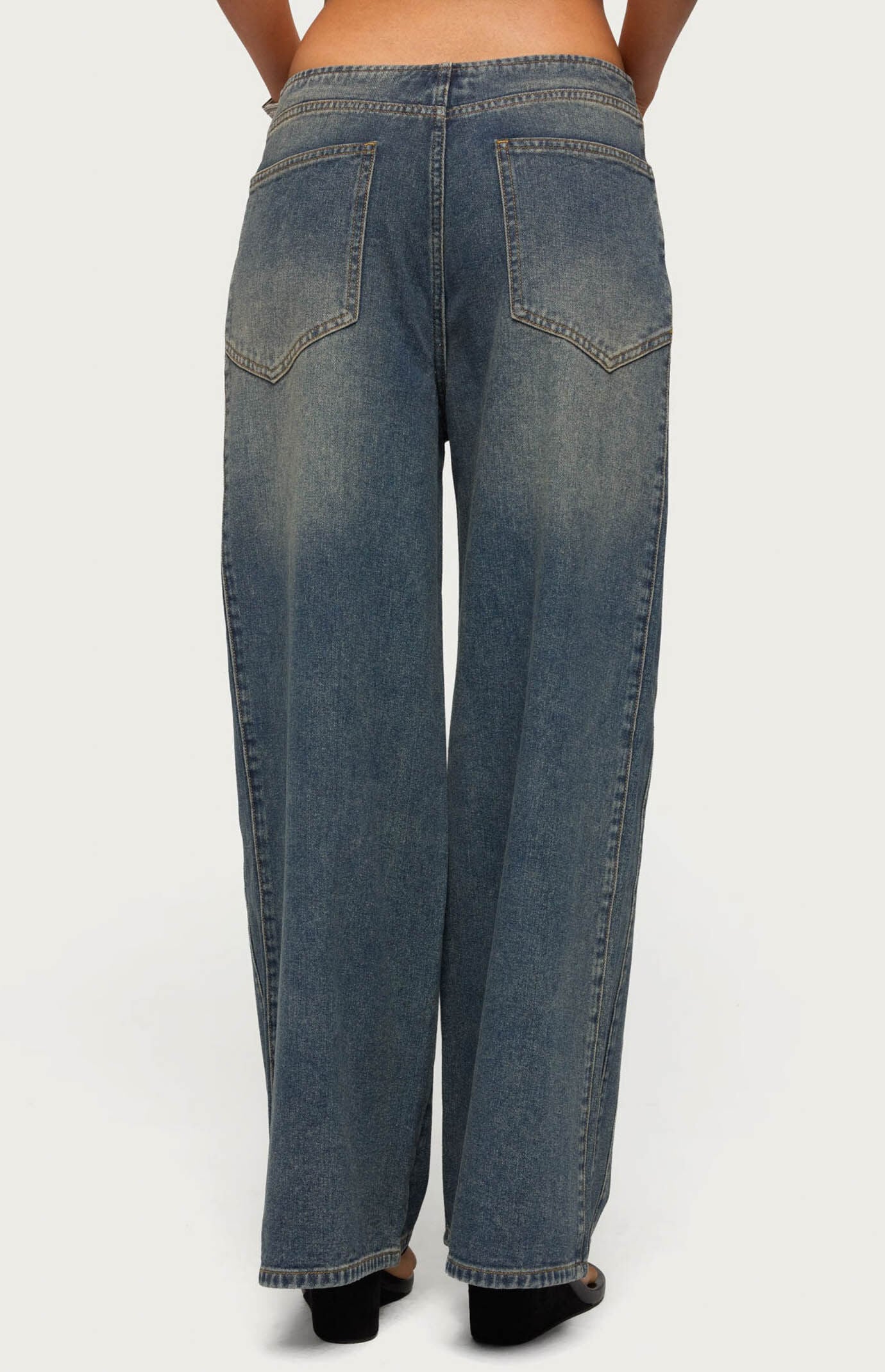 Edikted Elia No Waistband Low Rise Baggy Jeans