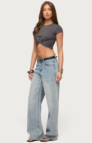 Sephey Twisted Cropped T-Shirt image number 4