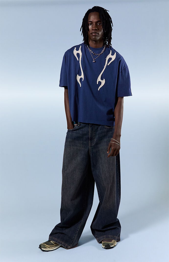 Pacsun Ryder Ultra Baggy Jeans Dark Blue