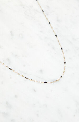 Black Beaded Chain Necklace image number 2
