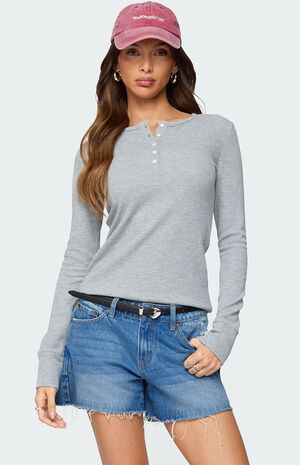 Helaine Waffle Henley T-Shirt image number 1