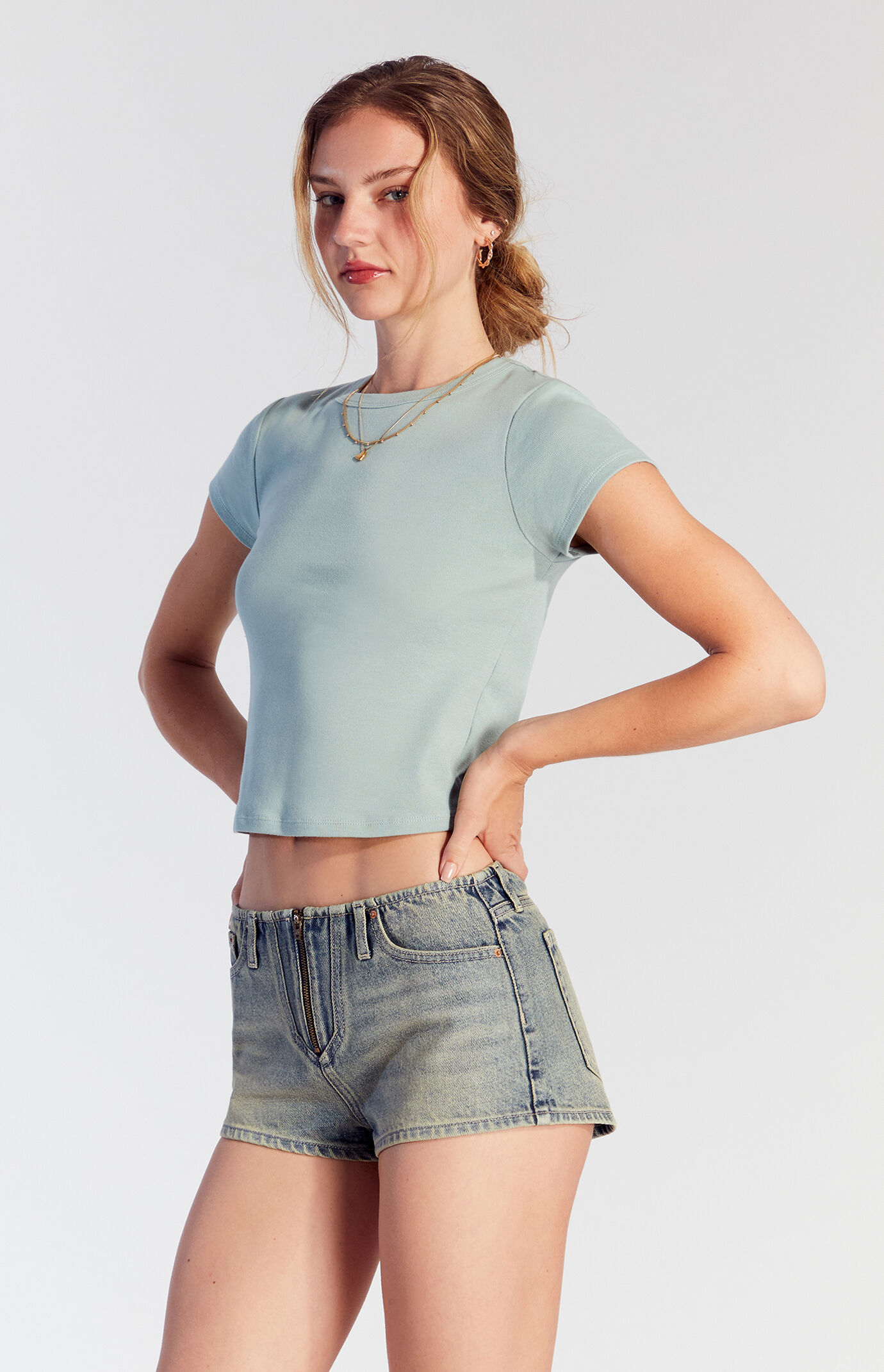 Pacsun Tinted Exposed Zipper Denim Micro Shorts | PacSun