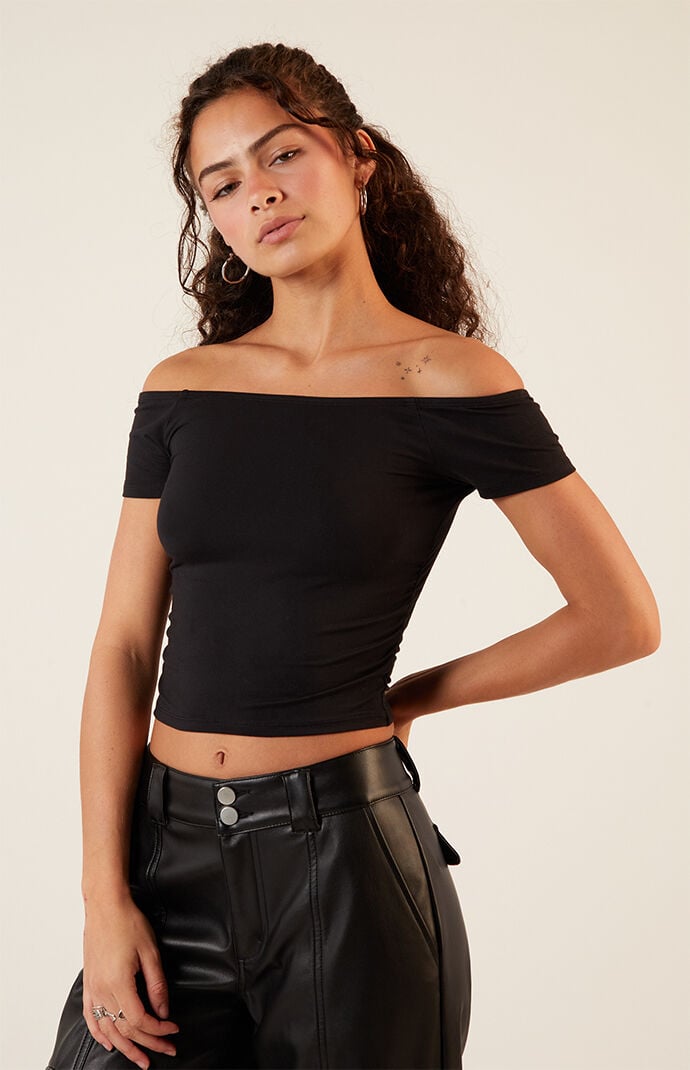 Est. PAC 1980 Off-The-Shoulder Cinched Top | PacSun Est. PAC 1980 Off-The-Shoulder Cinched Top | PacSun