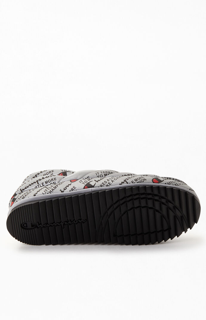 Silver Varsity Reflective Slippers