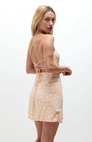 Lace-Up Linen Shift Dress image number 3