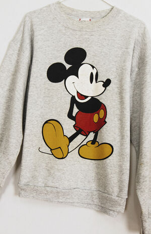 Upcycled Gray Mickey Crew Neck Sweatshirt image number 2