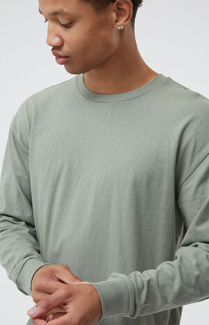 Sea Green Rhys Long Sleeve Regular Fit T-Shirt image number 2