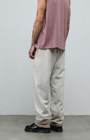 Vintage Khaki Heavyweight Fleece Baggy Sweatpants image number 4