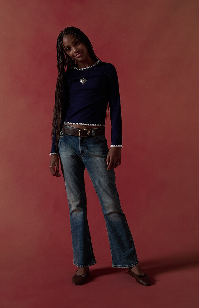 Pacsun Kids Flare Jeans Stretch Medium Blue