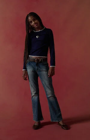 Flare Jeans Stretch Medium Blue image number 1