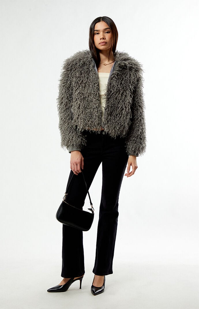 Daisy Street Harlow Faux Fur Cropped Jacket