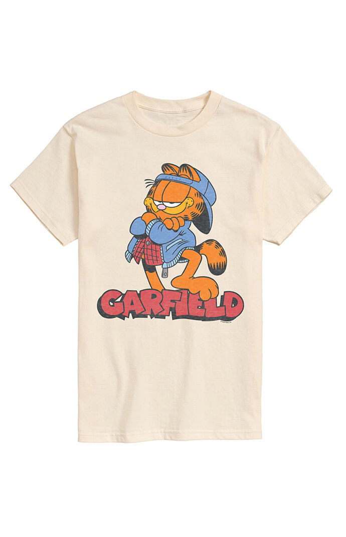 Hybrid Apparel Garfield Logo Street Fashion T-Shirt