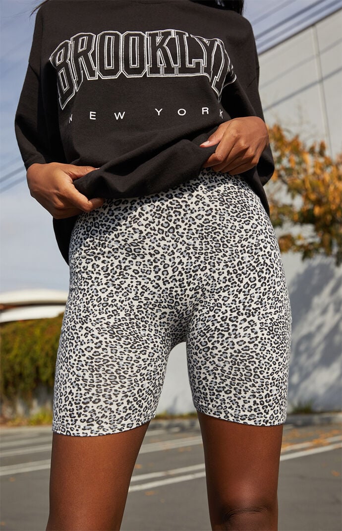 John Galt Leopard Biker Shorts PacSun