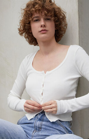 White Zelly Long Sleeve Top image number 2