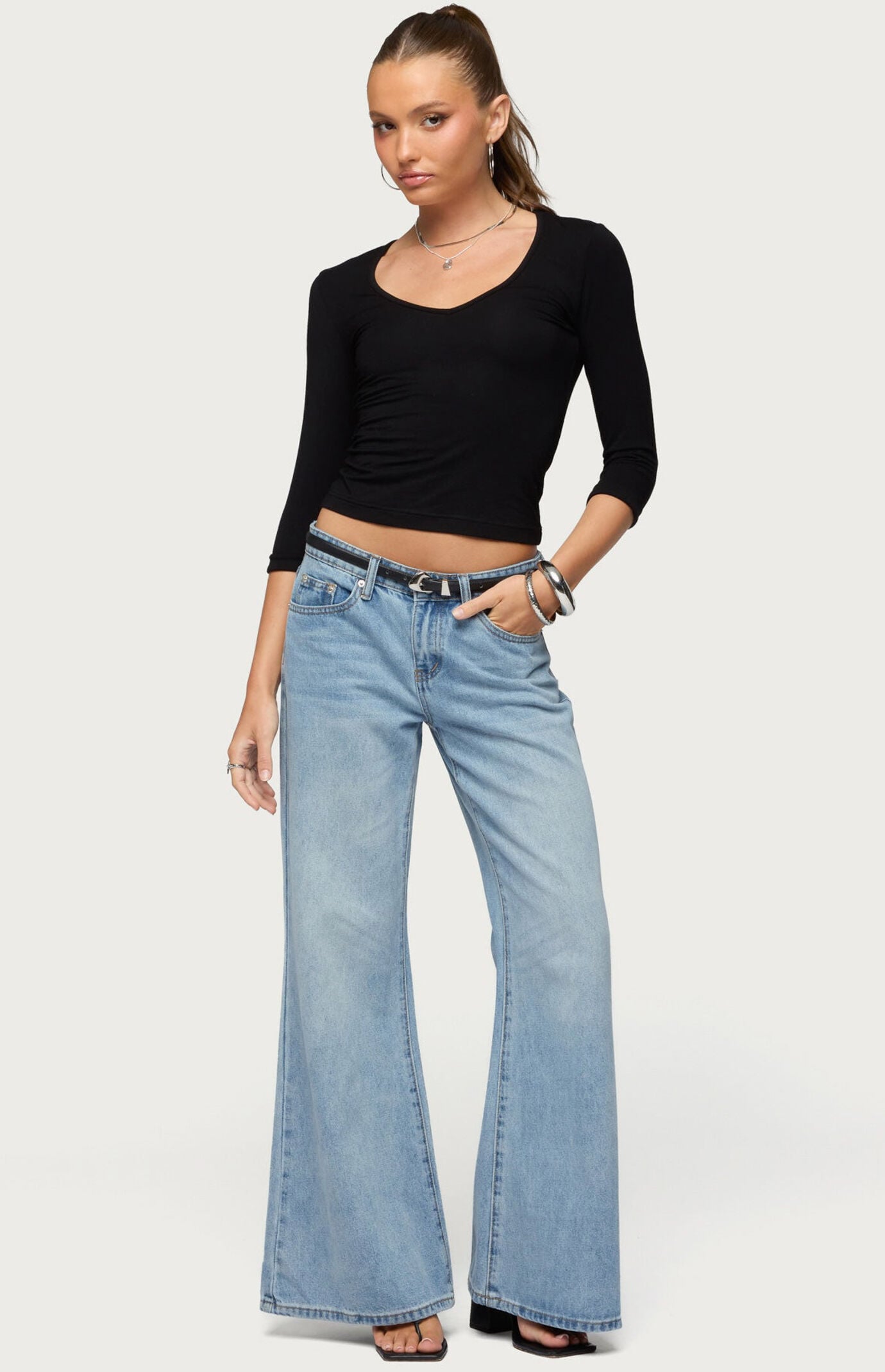 Edikted Jamila Quarter Sleeve Top