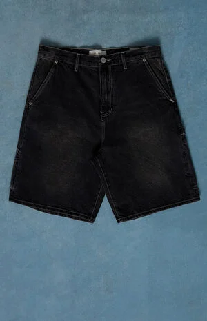 Parker Baggy Denim Carpenter Shorts Black image number 1