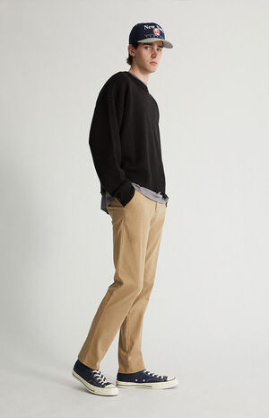 Khaki Slim Chino Comfort Stretch Pants image number 1