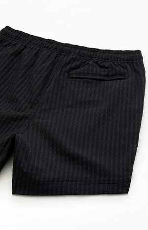 Black Hudson Striped 5.5" Swim Trunks image number 4