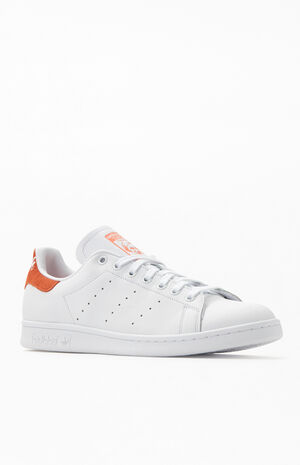 White & Pink Stan Smith Shoes image number 1