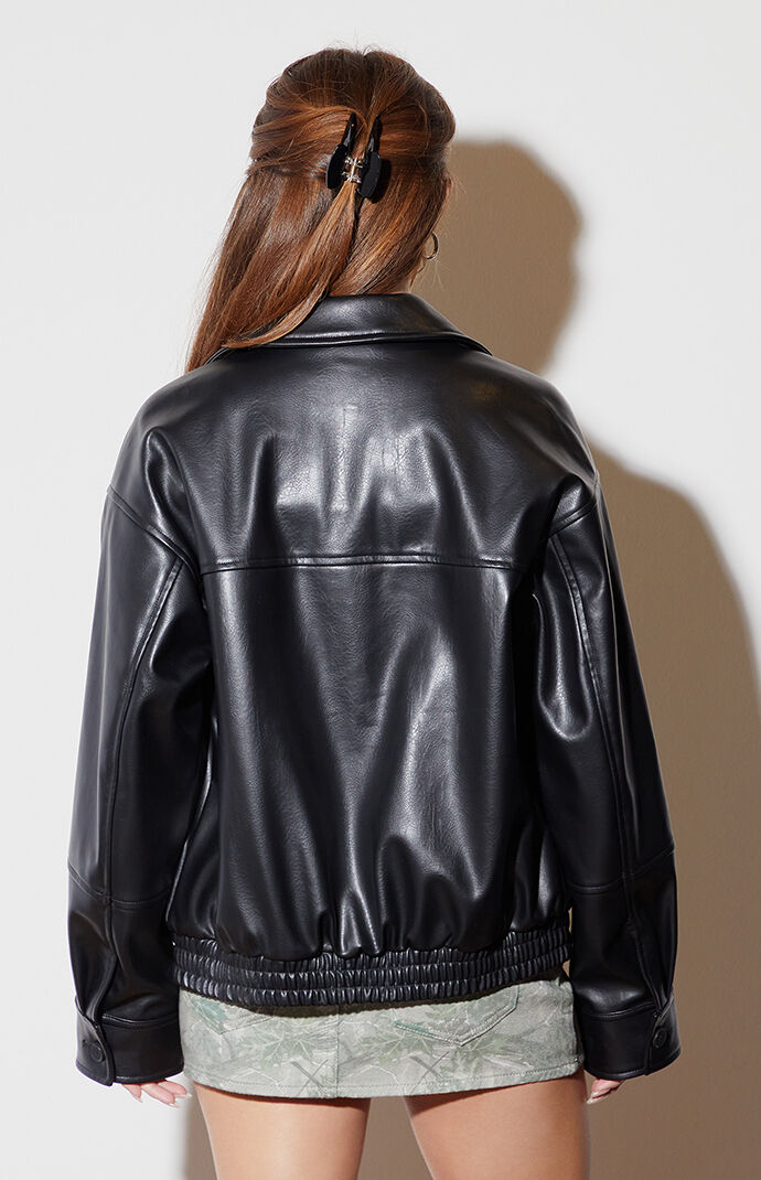 Pacsun Faux Leather Bomber Jacket | PacSun
