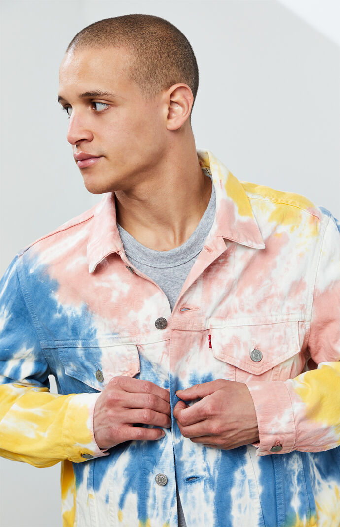 Tie-Dyed Vintage Fit Denim Jacket