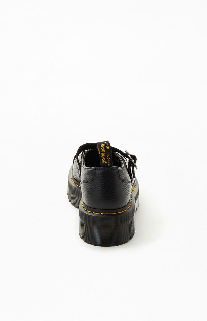 急げ！完売前に★Dr. Martens Addina フラワーバックル シューズ Addina Flower Buckle Leather Platform Shoes in Black Milled