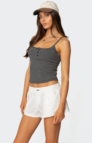 Striped Henley Tank Top image number 3